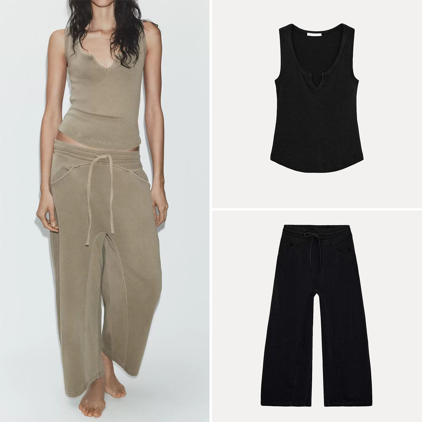 Wash Effect Set - Conjunto de moda de pantalones largos