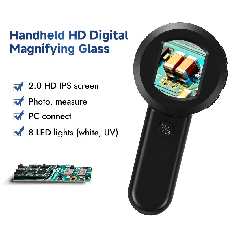 Magnifier With Light - Lupa Digital HM020 con 8 Luces